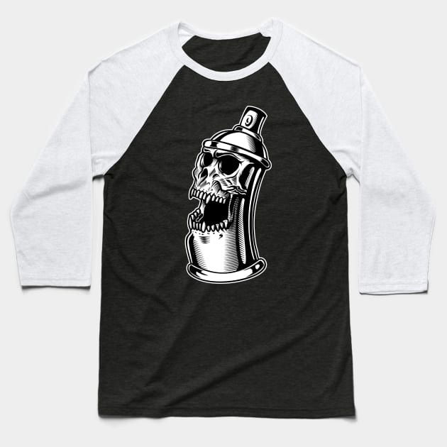 white skull can Baseball T-Shirt by Luckyart11